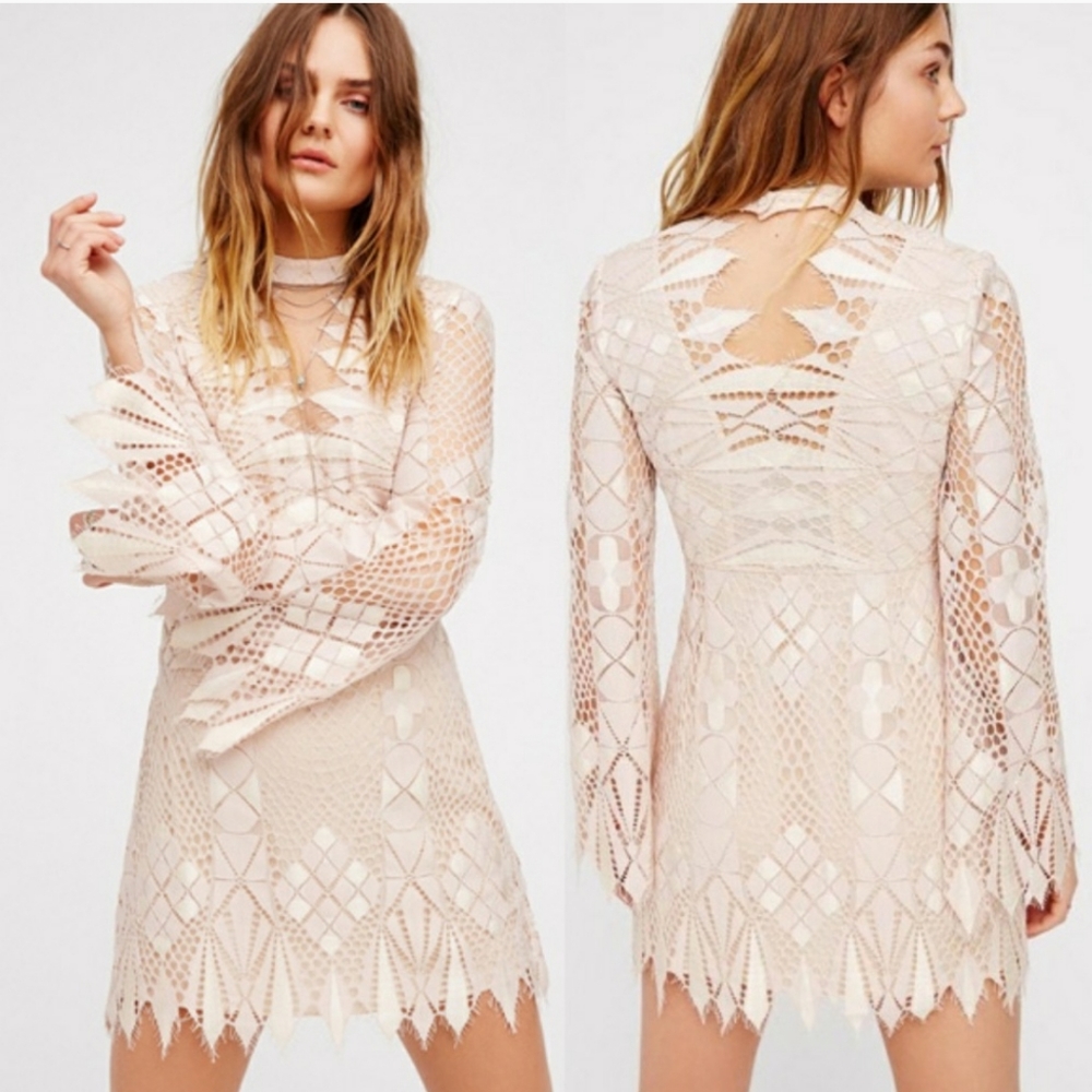 FREE PEOPLE Women Deco Lace Mini Combo Dress | Size 4 NWOT - Picture 2 of 15